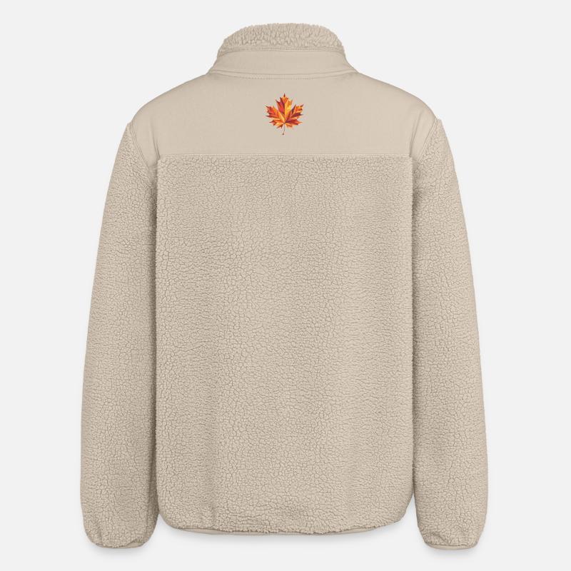 Feuille d’automne - Logo Low Poly cool - Veste sherpa unisexe coupe décontractée Stanley/Stella - beige