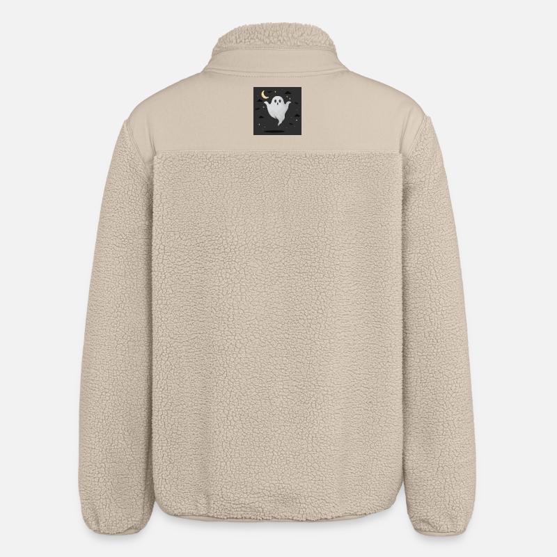 Night Ghost on Dark Background - Relaxed Fit Unisex Sherpa Jacket by Stanley/Stella - beige
