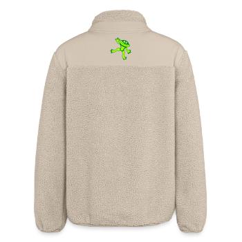 Frosch Kröte Tanzt Lustig Albern Frech Winkt Comic - Relaxed Fit Unisex Sherpajacke von Stanley/Stella - Beige - Hinten