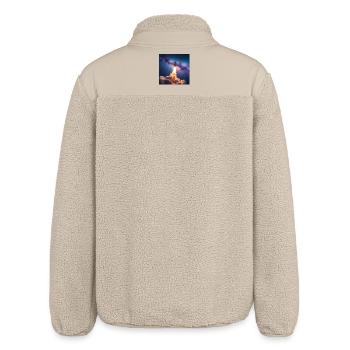Rocket jump through nebula galaxy - Relaxed Fit Unisex Sherpa Jacket by Stanley/Stella - beige - Back