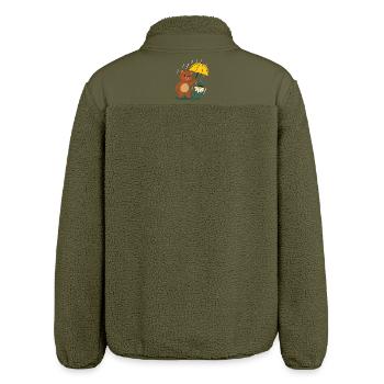 Bear with umbrella - Relaxed Fit Unisex Sherpa Jacket by Stanley/Stella - khaki - Back