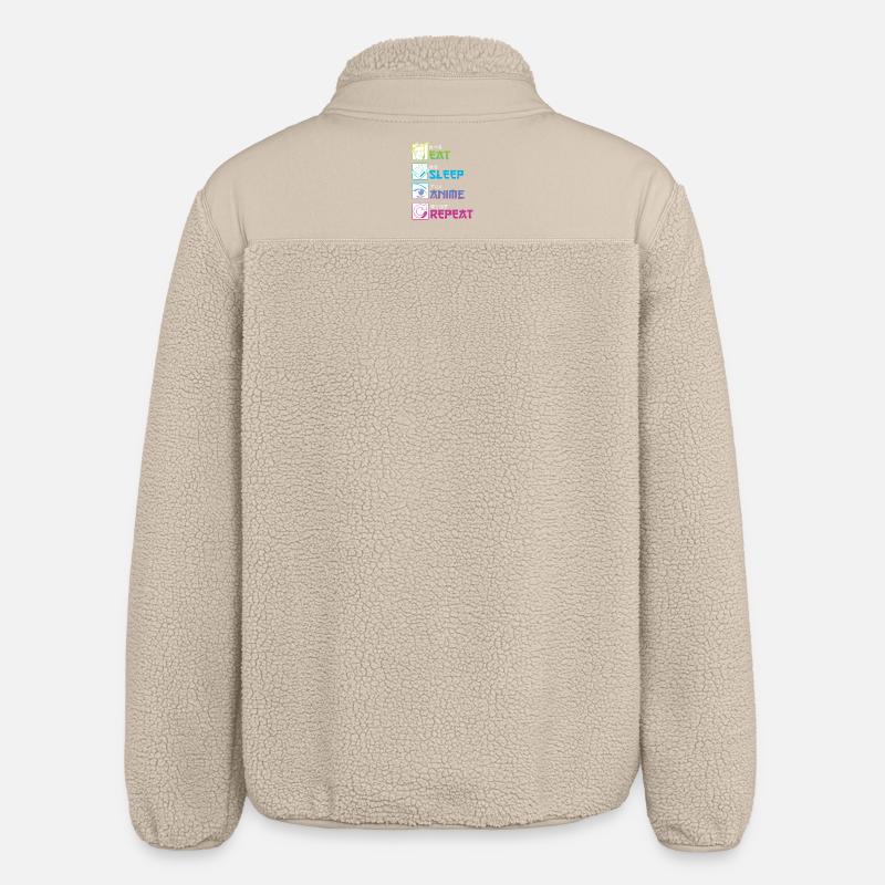 MANGER DORMIR ANIME RÉPÉTER - Veste sherpa unisexe coupe décontractée Stanley/Stella - beige