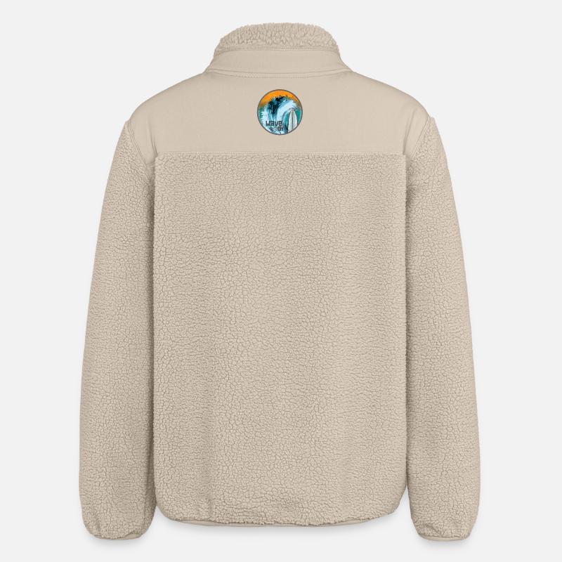 Wave in Surf Magic Patch - Relaxed Fit Unisex Sherpa Jacket by Stanley/Stella - beige