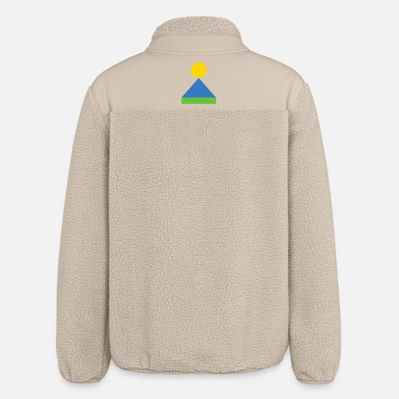 Triangle géométrique lever du soleil - Veste sherpa unisexe coupe décontractée Stanley/Stella - beige