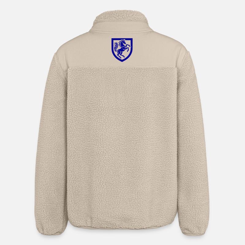 Silhouette de signe de cheval bleu - Veste sherpa unisexe coupe décontractée Stanley/Stella - beige