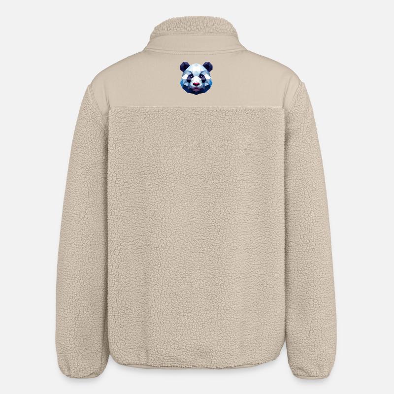 Panda Lowpoly - Relaxed Fit Unisex Sherpajacke von Stanley/Stella - Beige