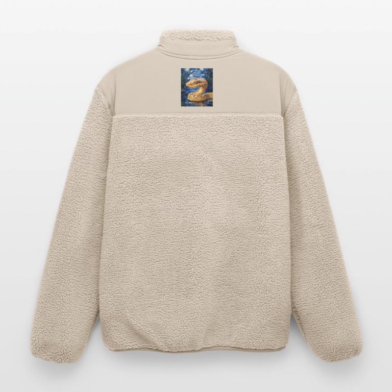 Snake Python Van Gogh Style Starry Night Relaxed Fit Unisex Sherpa Jacket by Stanley/Stella