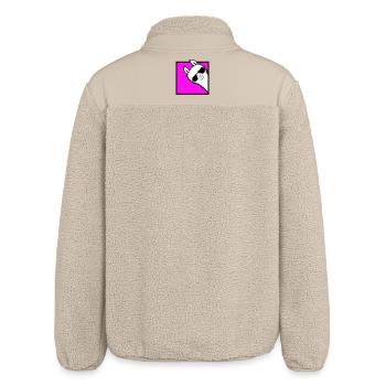 Lama Cool Peeks Around Corner Side Sunglasses Alpaca - Relaxed Fit Unisex Sherpa Jacket by Stanley/Stella - beige - Back