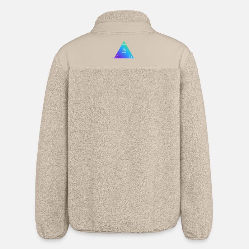 Triathlon Triangle Gradient Logo - Relaxed Fit Unisex Sherpa Jacket by Stanley/Stella - beige