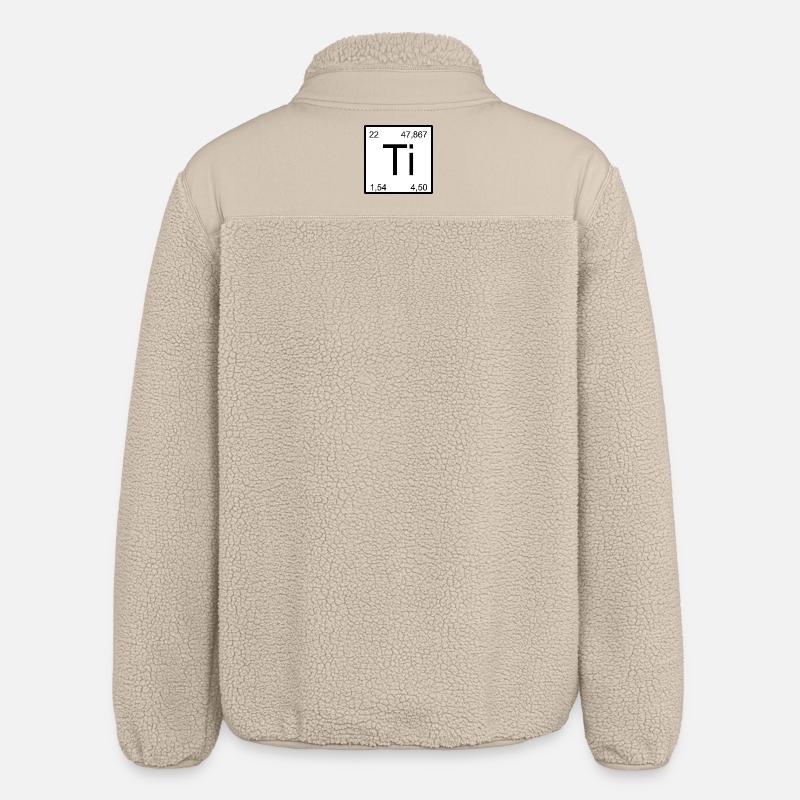 Titanium Element Symbol Minimal Tile - Relaxed Fit Unisex Sherpa Jacket by Stanley/Stella - beige
