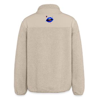 Elektrischer blauer Lippenpopp - Relaxed Fit Unisex Sherpajacke von Stanley/Stella - Beige - Hinten