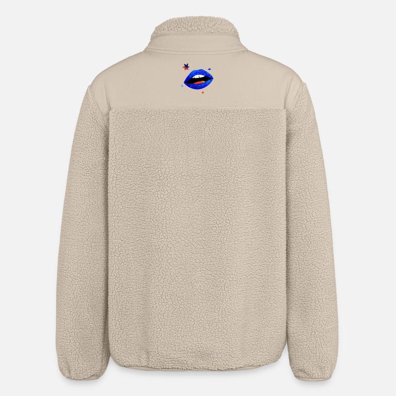 Pop à lèvres bleu électrique - Veste sherpa unisexe coupe décontractée Stanley/Stella - beige