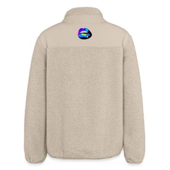 Cosmic Rainbow Lips - Relaxed Fit Unisex Sherpa Jacket by Stanley/Stella - beige - Back