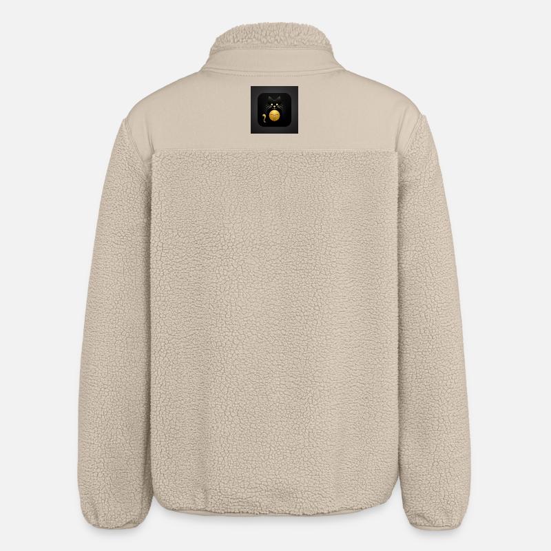 Chat noir avec un design élégant doré - Veste sherpa unisexe coupe décontractée Stanley/Stella - beige