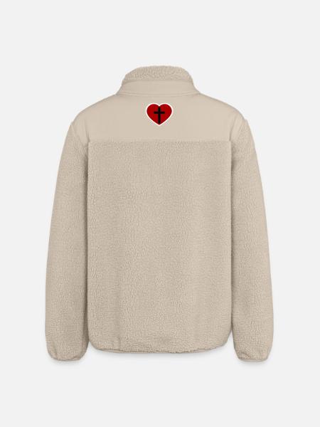 Croix et cœur - Veste sherpa unisexe coupe décontractée Stanley/Stella - beige