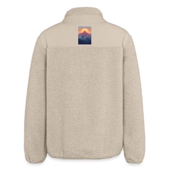 Berge in der pastellfarbenen Sonne - Relaxed Fit Unisex Sherpajacke von Stanley/Stella - Beige - Hinten