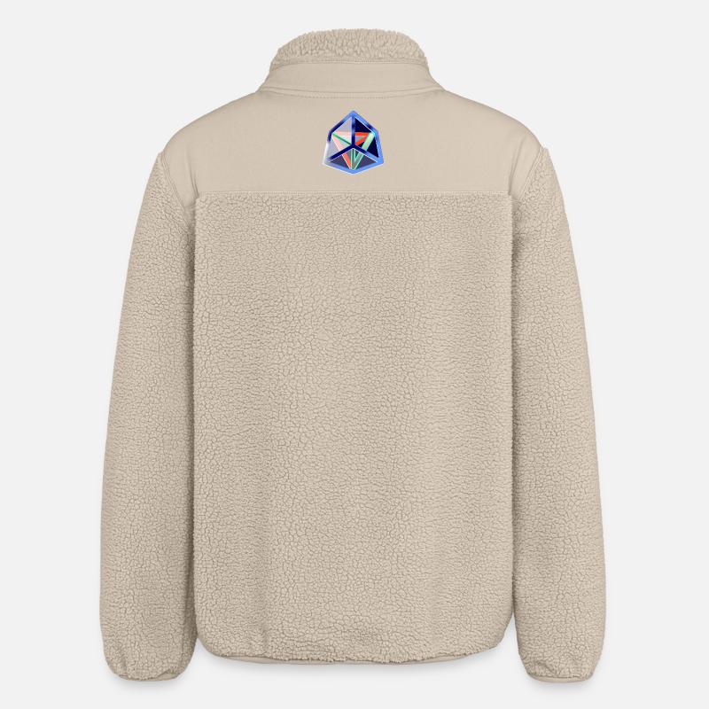 Geometrischer Move (Icy Cube) - Relaxed Fit Unisex Sherpajacke von Stanley/Stella - Beige