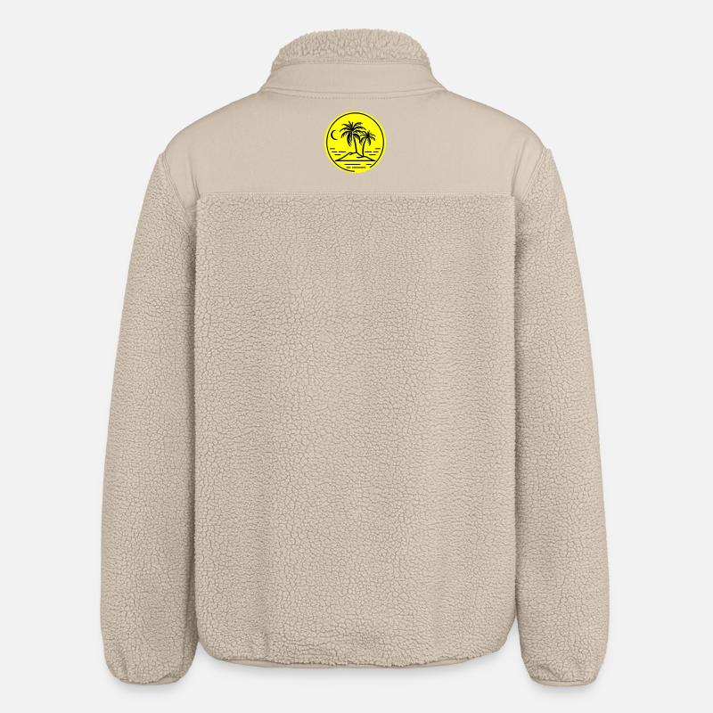 Palmen Insel Symbol Strand - Relaxed Fit Unisex Sherpajacke von Stanley/Stella - Beige