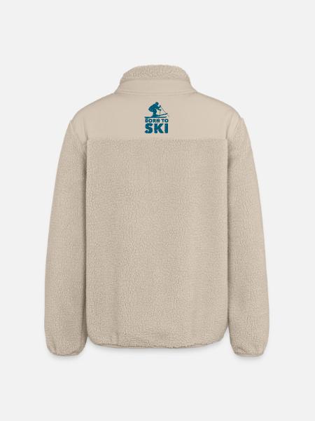 Born to Ski Silhouette - Relaxed Fit Unisex Sherpa Jacket by Stanley/Stella - beige