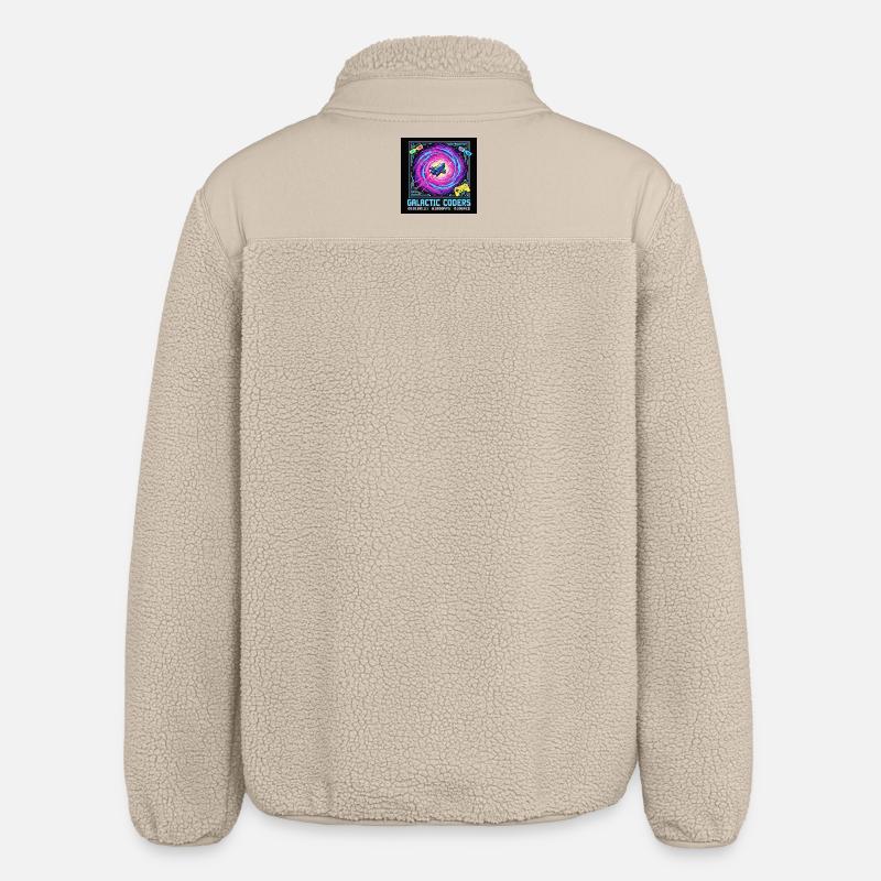 Galactic Coders Neon Pixel - Relaxed Fit Unisex Sherpa Jacket by Stanley/Stella - beige
