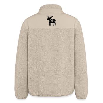 Scandinavian Moose – Nordic Folk Art Design - Relaxed Fit Unisex Sherpa Jacket by Stanley/Stella - beige - Back