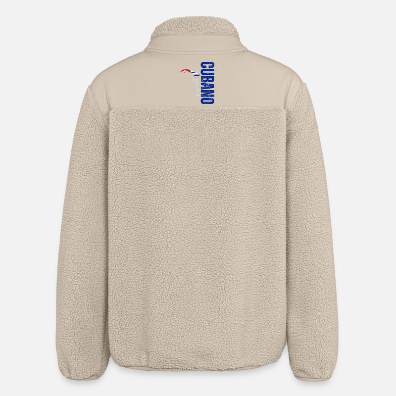 Cuban pride, vertical design - Relaxed Fit Unisex Sherpa Jacket by Stanley/Stella - beige