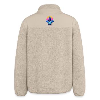 Cyberpunk Code Wichtel - Synthwave Xmas Nerd - Relaxed Fit Unisex Sherpajacke von Stanley/Stella - Beige - Hinten