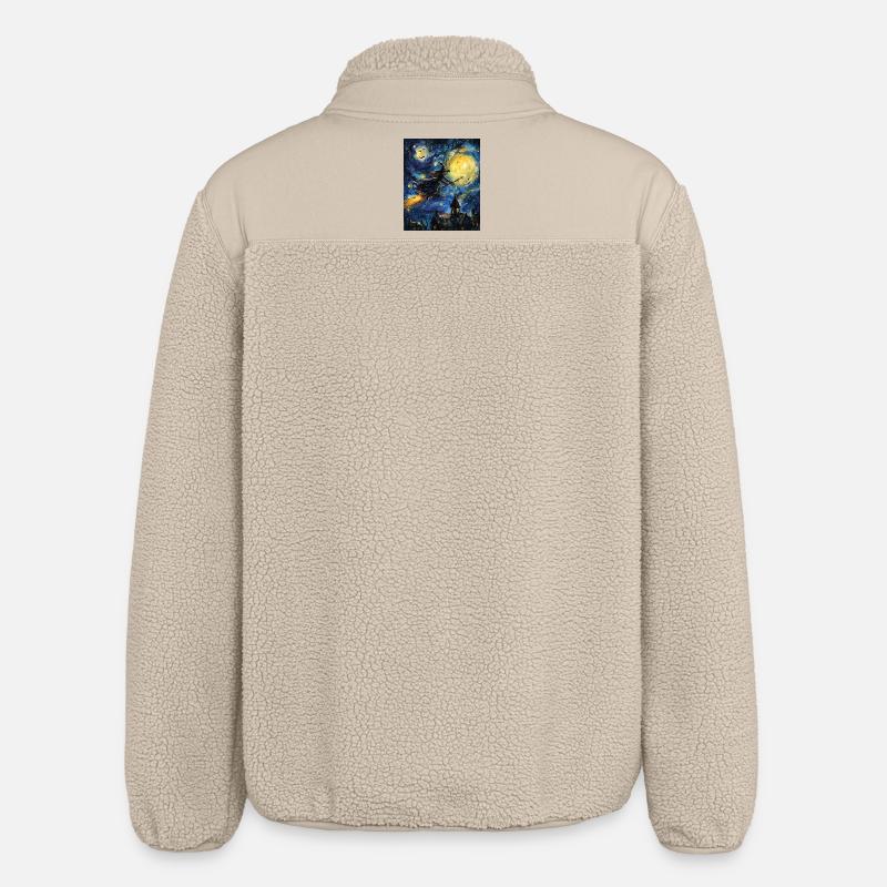 Sorcière Van Gogh Nuit étoilée - Veste sherpa unisexe coupe décontractée Stanley/Stella - beige