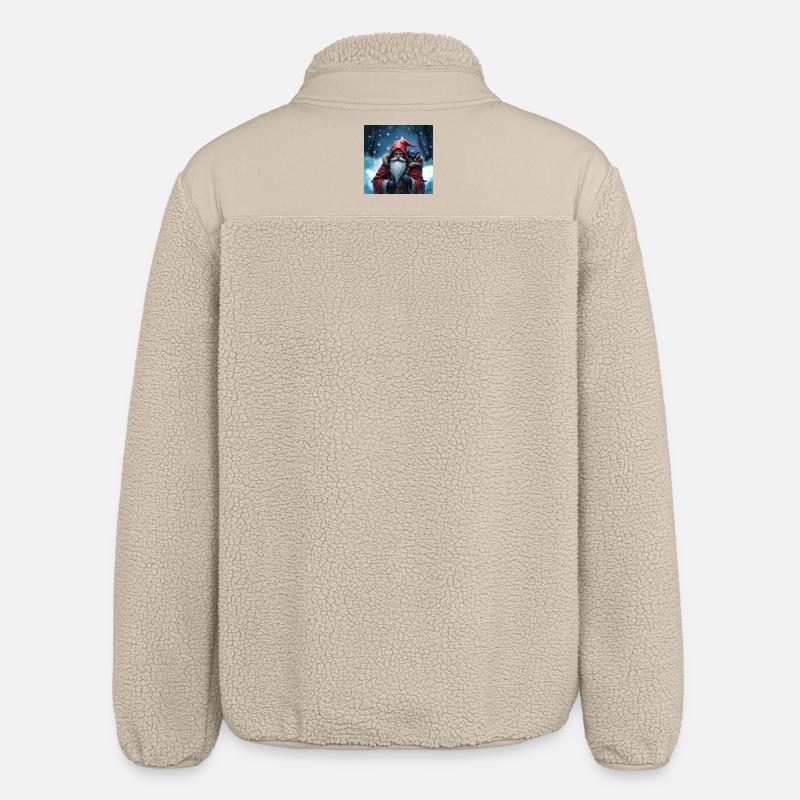 Weihnachtsmann Zauberer mit blauer Katze - Relaxed Fit Unisex Sherpajacke von Stanley/Stella - Beige
