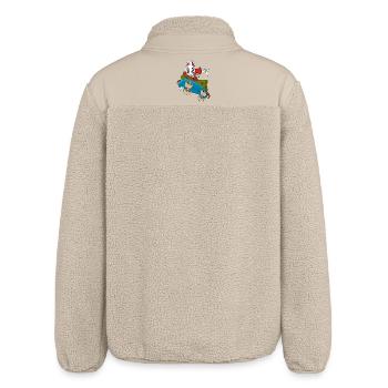 Japanischer Fuchs auf einem Skateboard - Relaxed Fit Unisex Sherpajacke von Stanley/Stella - Beige - Hinten