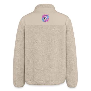 Bunter Pinguin im Wirbelportal - Relaxed Fit Unisex Sherpajacke von Stanley/Stella - Beige - Hinten