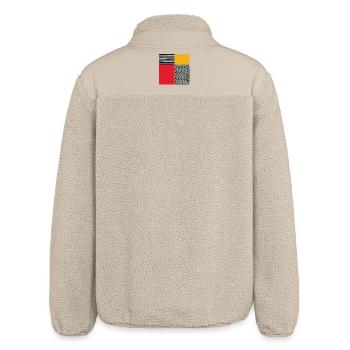 Scandi Art: Abstract Geometry in Red-Orange - Relaxed Fit Unisex Sherpa Jacket by Stanley/Stella - beige - Back