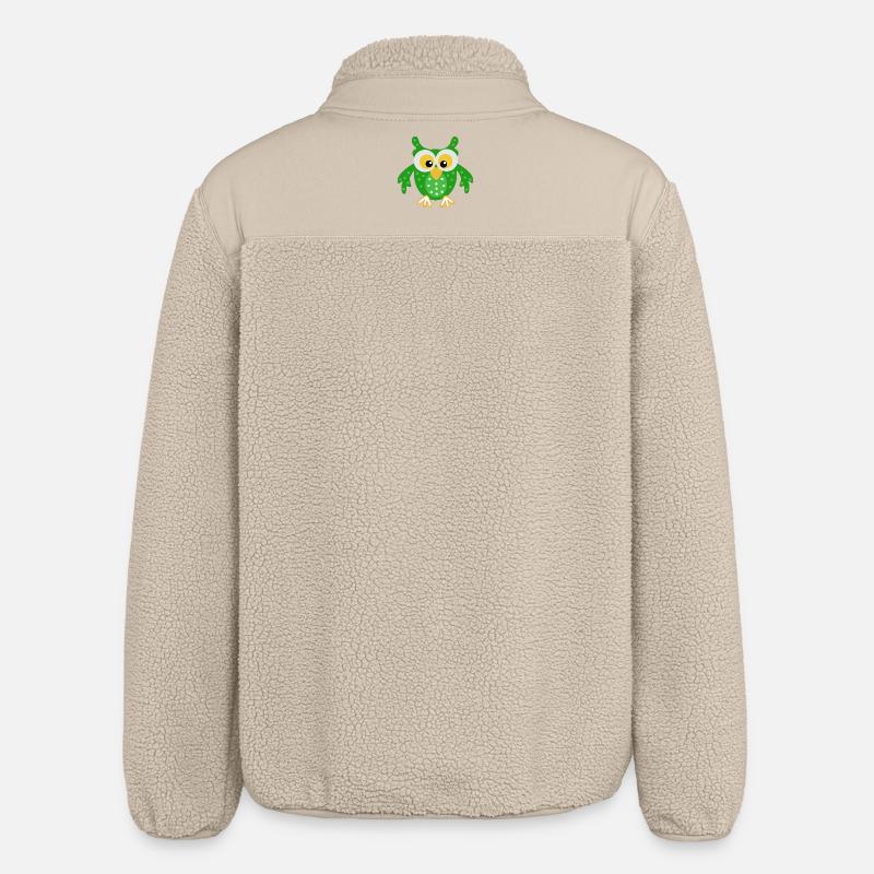 Hibou vert avec des points - Veste sherpa unisexe coupe décontractée Stanley/Stella - beige