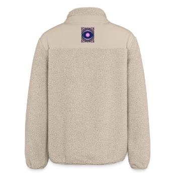 Neon Blue Pink Mandala - Relaxed Fit Unisex Sherpa Jacket by Stanley/Stella - beige - Back