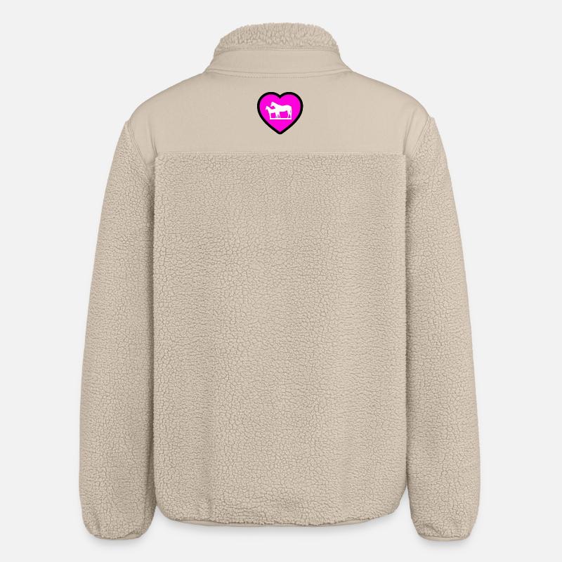Pferde - Relaxed Fit Unisex Sherpajacke von Stanley/Stella - Beige