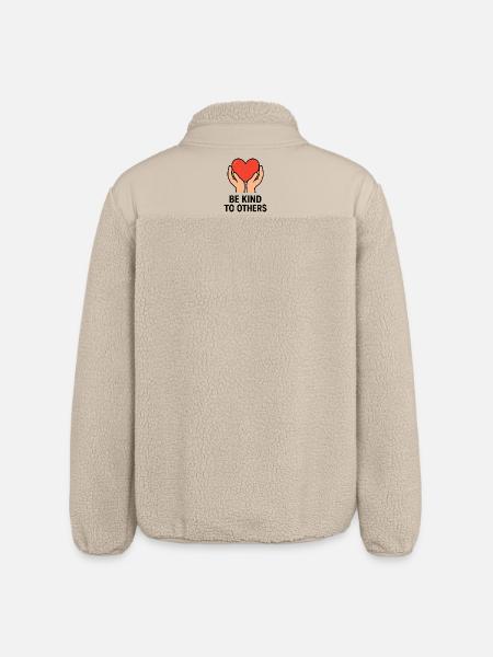 Hands Holding Heart of Kindness - Relaxed Fit Unisex Sherpa Jacket by Stanley/Stella - beige