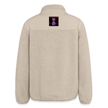 Psychedelic pineapple neon print - Relaxed Fit Unisex Sherpa Jacket by Stanley/Stella - beige - Back