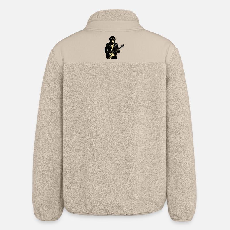 Rock Monkey Gitarrist in Leder - Relaxed Fit Unisex Sherpajacke von Stanley/Stella - Beige