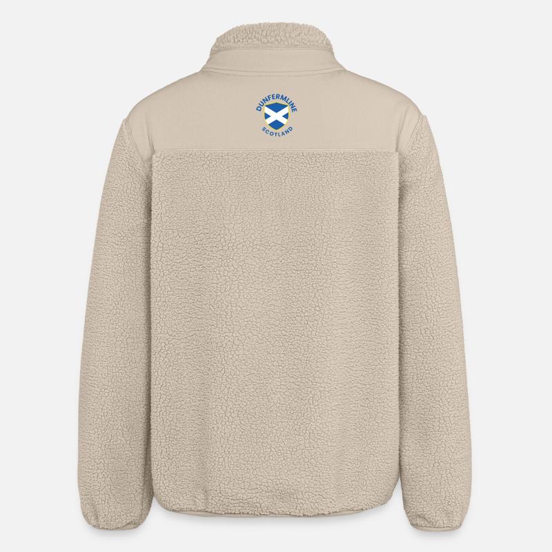 Dunfermline Scottish Shield Design - Relaxed Fit Unisex Sherpa Jacket by Stanley/Stella - beige