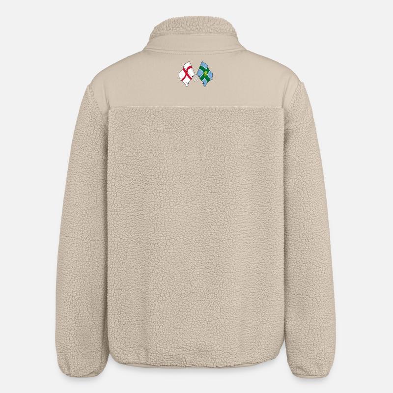 Drapeaux Derbyshire x Angleterre - Veste sherpa unisexe coupe décontractée Stanley/Stella - beige