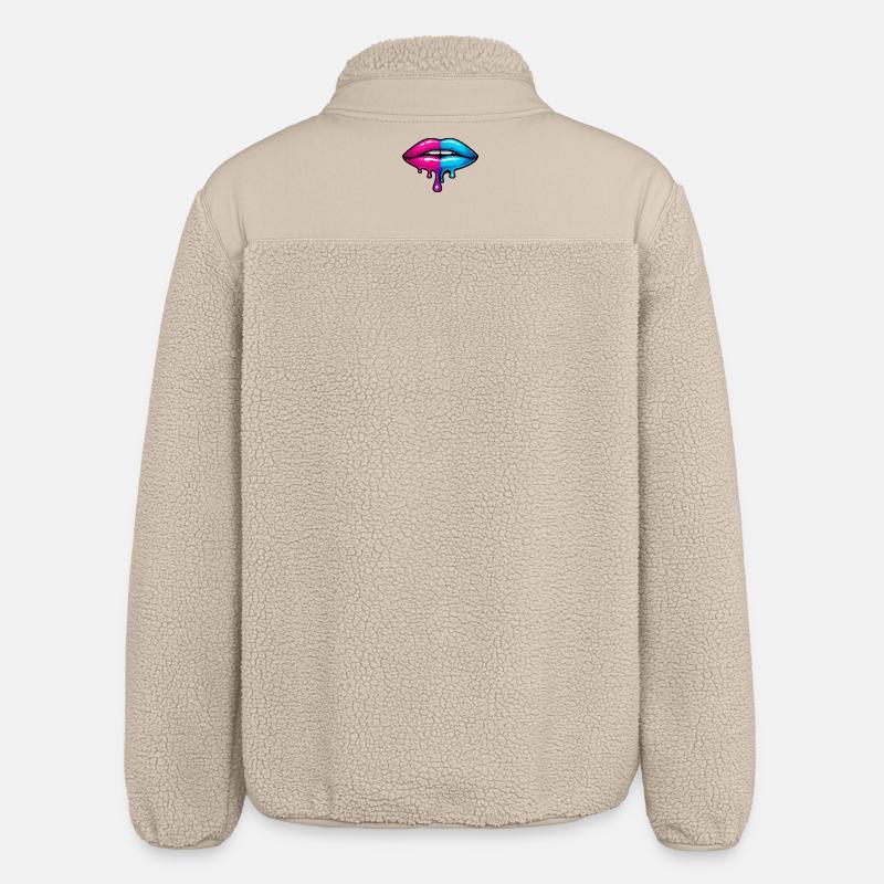 Split Neon Lip Melt - Relaxed Fit Unisex Sherpa Jacket by Stanley/Stella - beige
