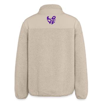 Love Statement Urban Typography - Relaxed Fit Unisex Sherpa Jacket by Stanley/Stella - beige - Back