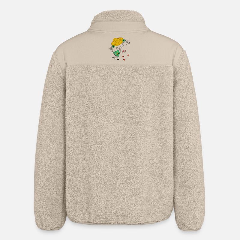Mädchen mit Strohhut und Marienkäfer - Relaxed Fit Unisex Sherpajacke von Stanley/Stella - Beige