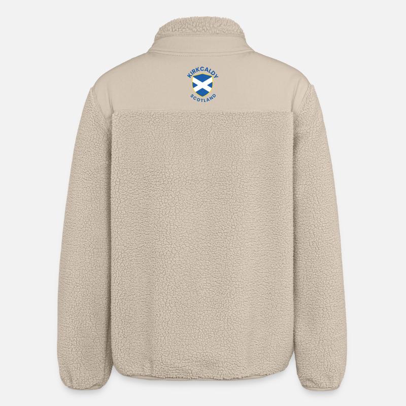Emblème du bouclier de Kirkcaldy Scotland - Veste sherpa unisexe coupe décontractée Stanley/Stella - beige