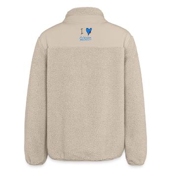 Meeresliebe Herz Wellen Illustration - Relaxed Fit Unisex Sherpajacke von Stanley/Stella - Beige - Hinten