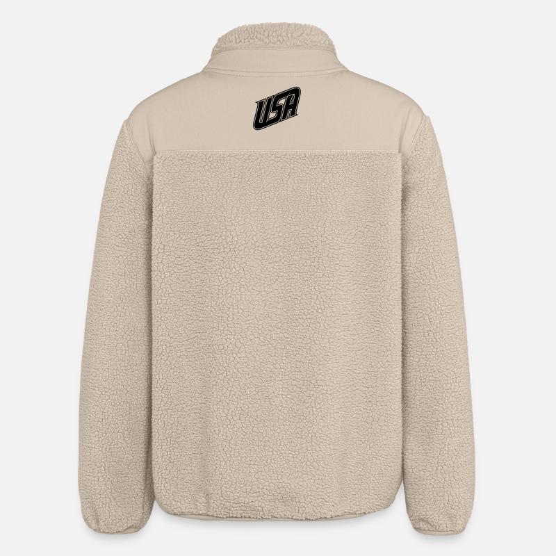USA  Logo - Farbe variabel - Relaxed Fit Unisex Sherpajacke von Stanley/Stella - Beige