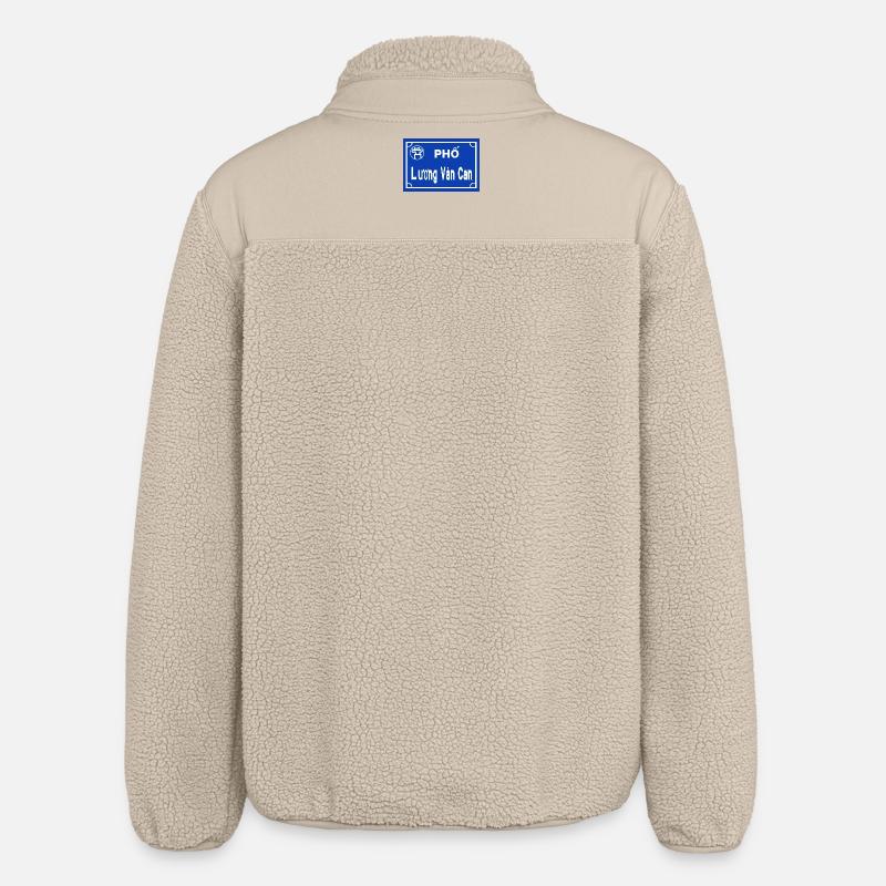 Panneau routier Hanoï Vietnam - Veste sherpa unisexe coupe décontractée Stanley/Stella - beige