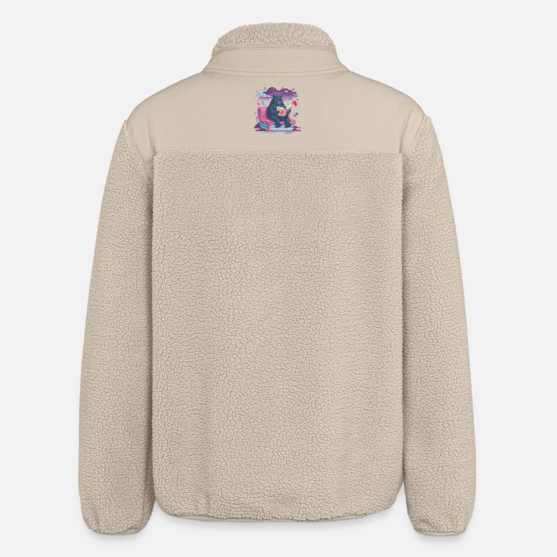 Ours Lecteur dans Candy Dream - Veste sherpa unisexe coupe décontractée Stanley/Stella - beige