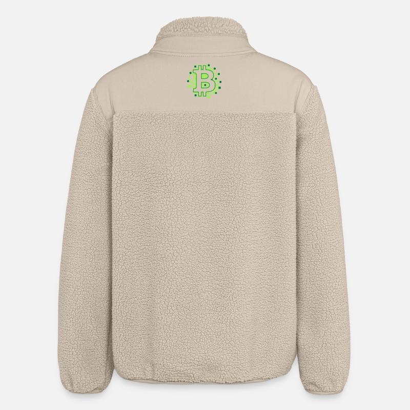Bitcoin Platine Circuit Tech Krypto - Relaxed Fit Unisex Sherpajacke von Stanley/Stella - Beige