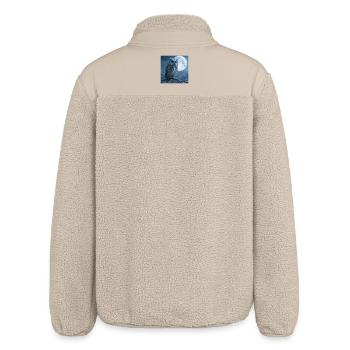 Snow Owl Full Moon Magical Winter Night - Relaxed Fit Unisex Sherpa Jacket by Stanley/Stella - beige - Back